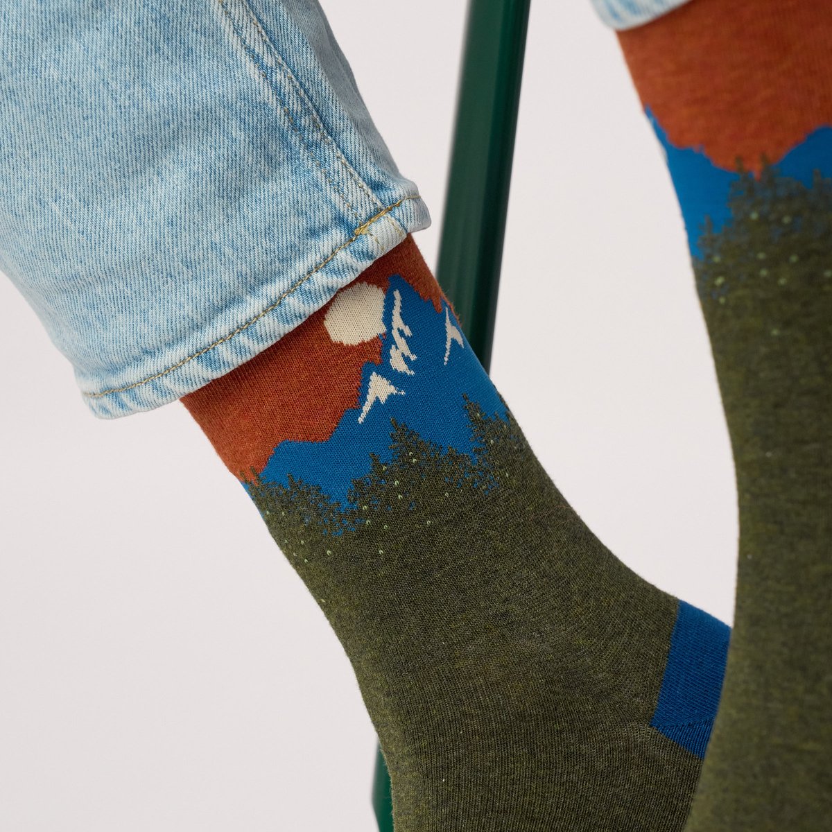 Chaussettes en coton peigné A MOTIFS vert foncé, BILLYBELT