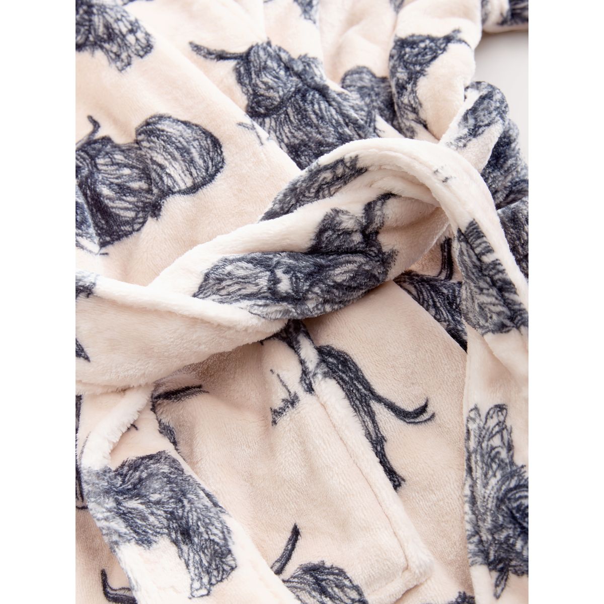 Peignoir ultra-doux crème hamish la vache des highlands, NEXT