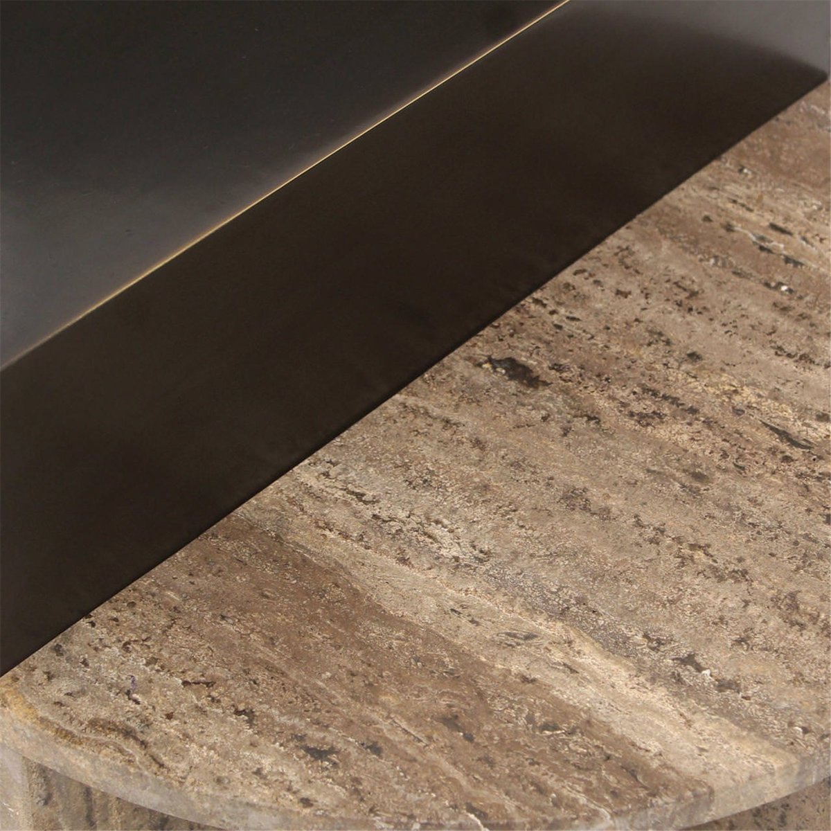 Table d'appoint en pierre collection RUSSO marron cendré, RECOLLECTION