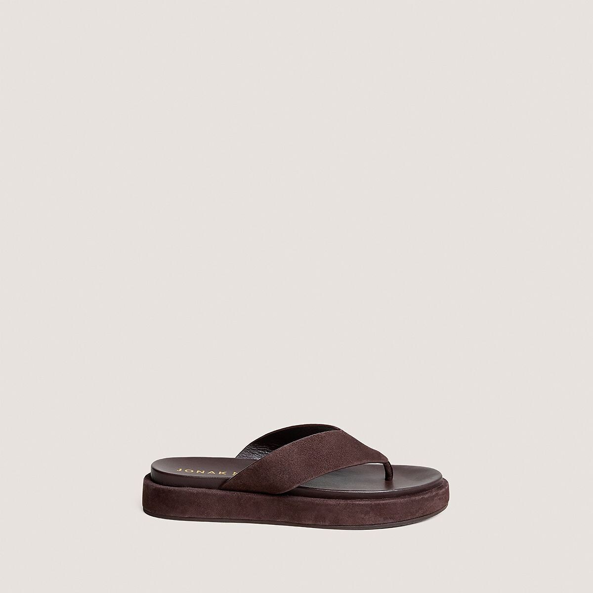 Leder-Flip-Flops Wiwi braun, JONAK