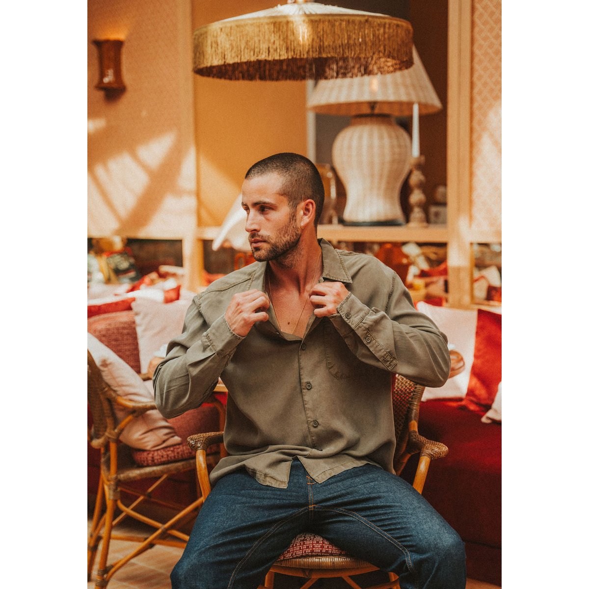 CHEMISE COOL OLIVE vert olive, PULLIN