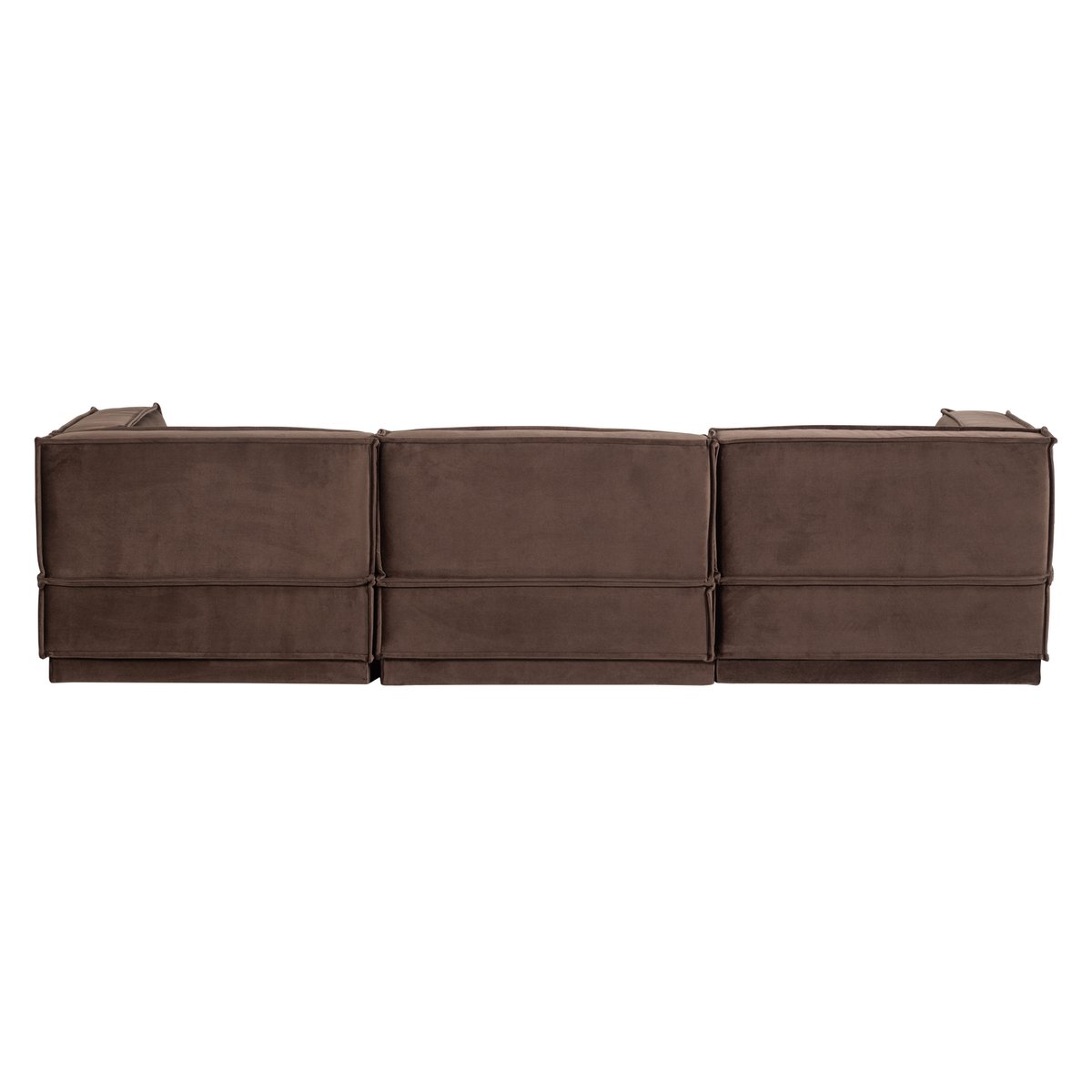 Canapé d'angle gauche en chenille MANU marron, WOOOD
