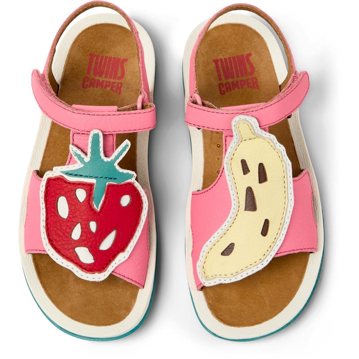 Sandales Cuir BICHO KIDS TWINS rose rouge, CAMPER