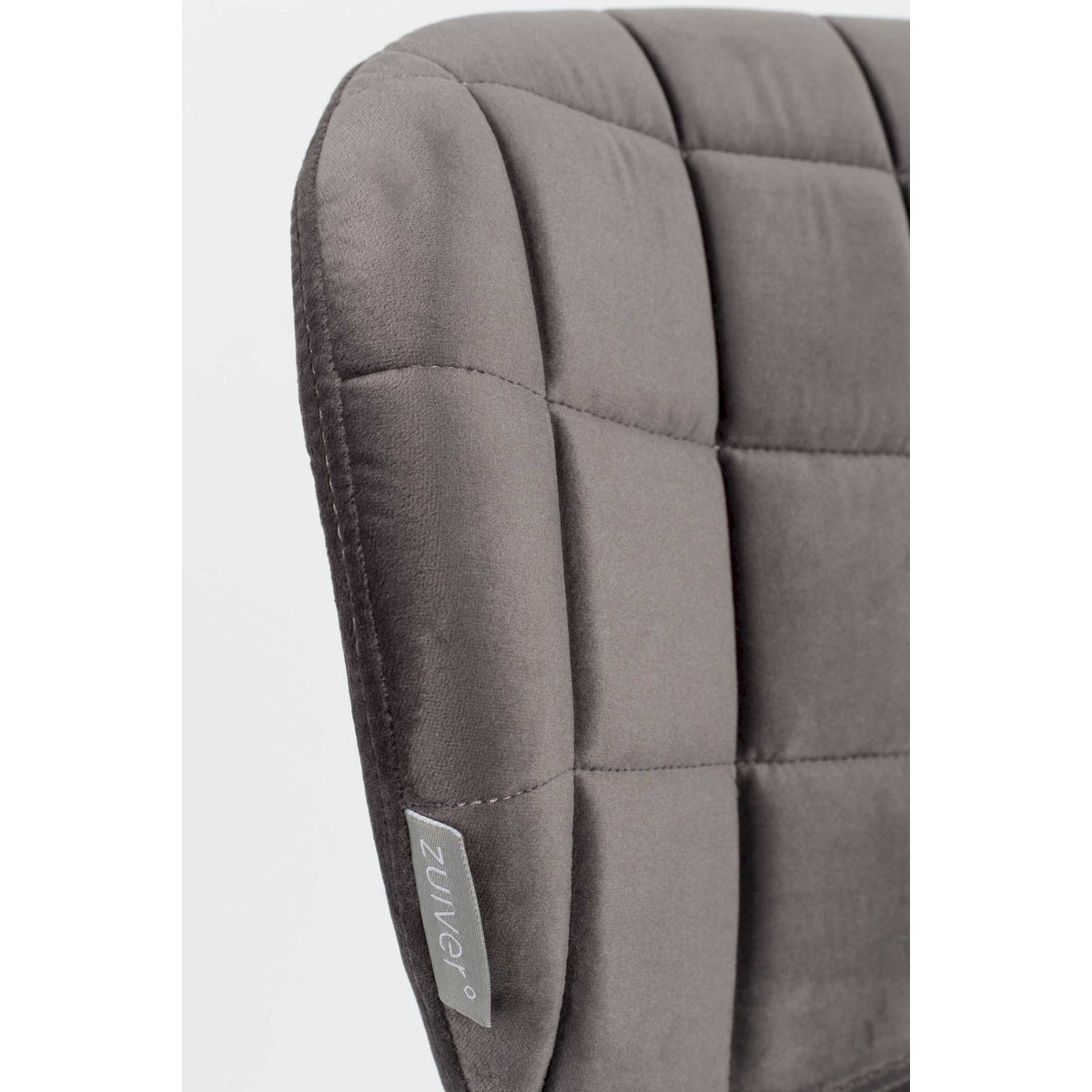 Chaise design en velours, OMG gris, ZUIVER