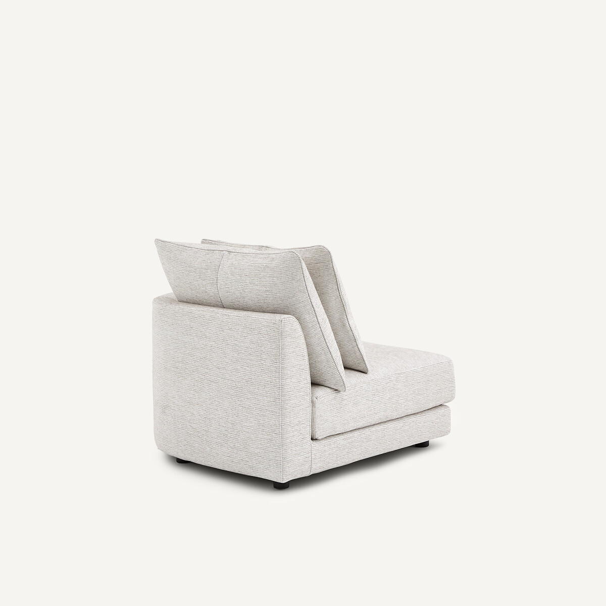 Demi-canapé droit, arrondi, modulable en coton côtelé, TIBERIO gris moyen, AM.PM