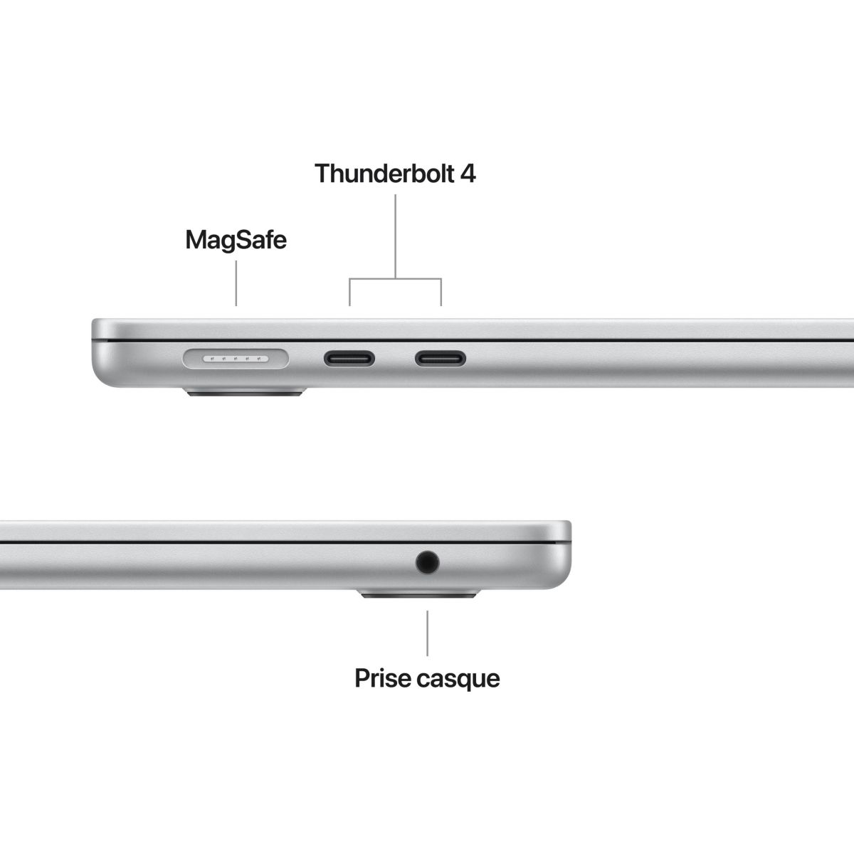 Ordinateur Apple Air 13" Puce M5 CPU 10 / GPU 10 coeurs Mémoire RAM 24Go Stockage 1To SSD Argent couleur unique, APPLE