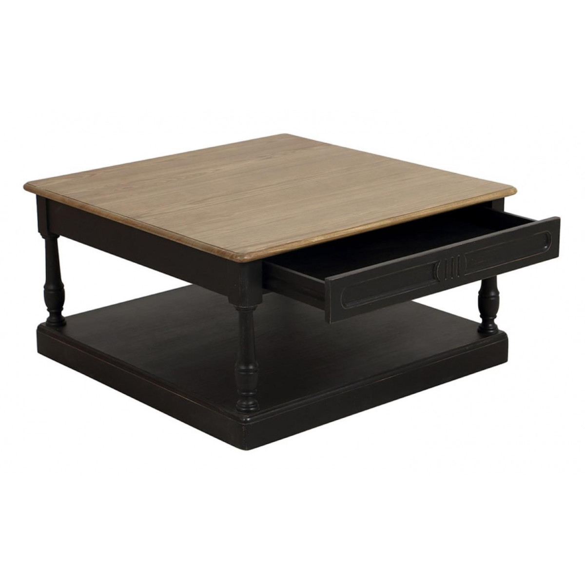 Table basse carrée - MANOIR noir, INTERIOR'S