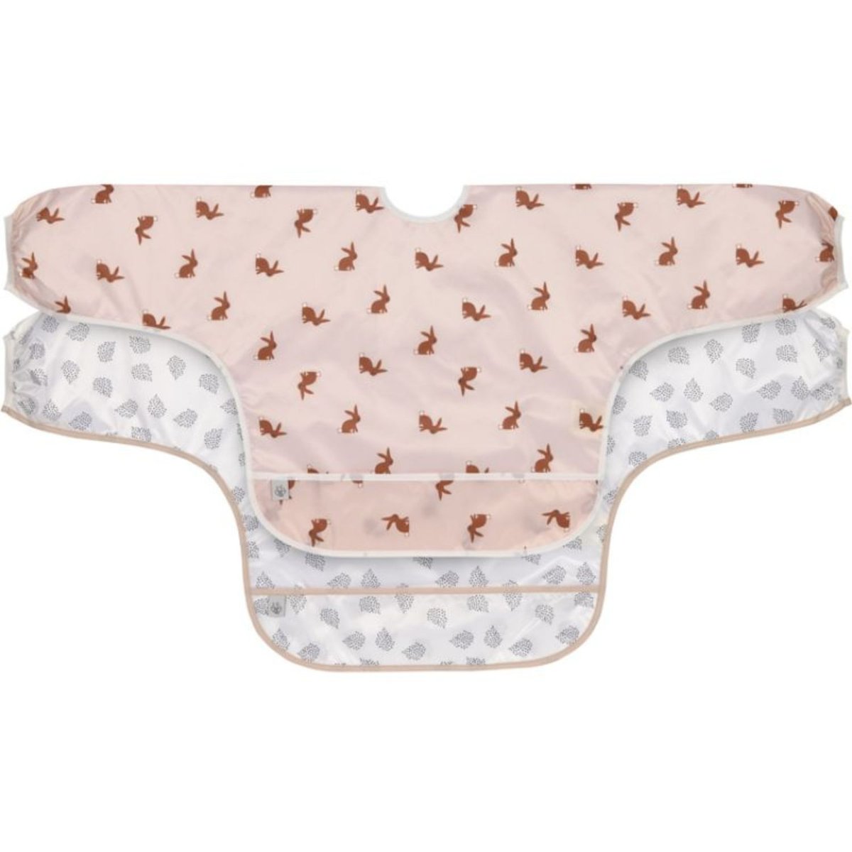 Lot de 2 bavoirs rose poudré, blanc cassé, LASSIG