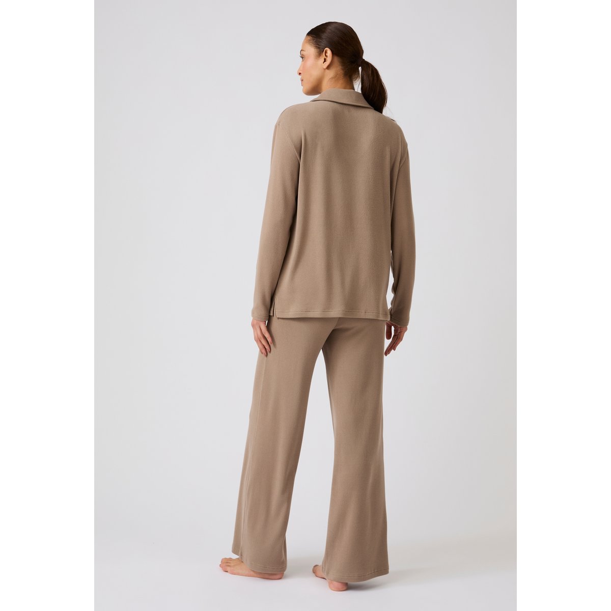 Pyjama Thermolactyl en velours côtelé gris taupe, DAMART