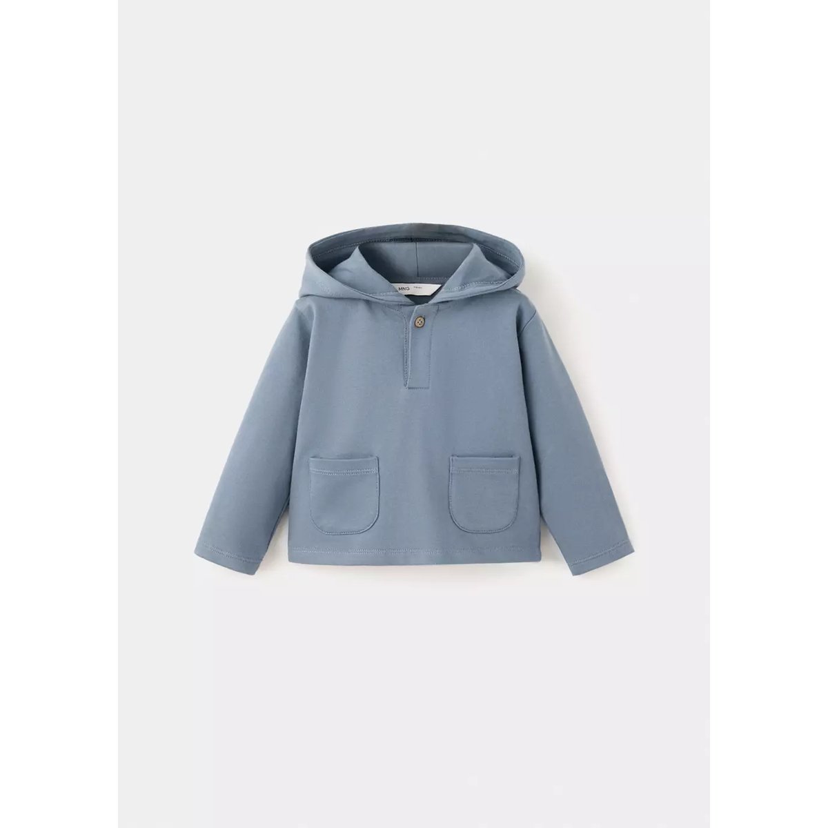 Sweat à capuche avec poches bleu indigo, MANGO BABY