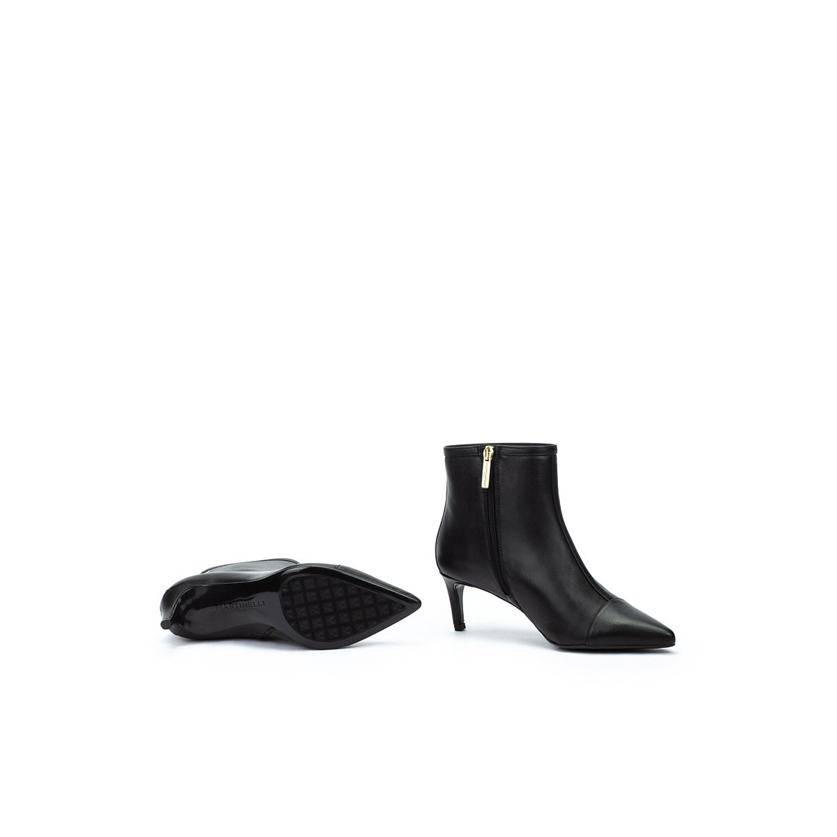 Bottines à talon cuir Fonte black, MARTINELLI