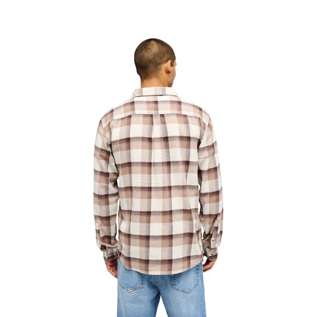 Chemise manches longues MOTHERFLY PLAID marron pine bark motherfly, QUIKSILVER