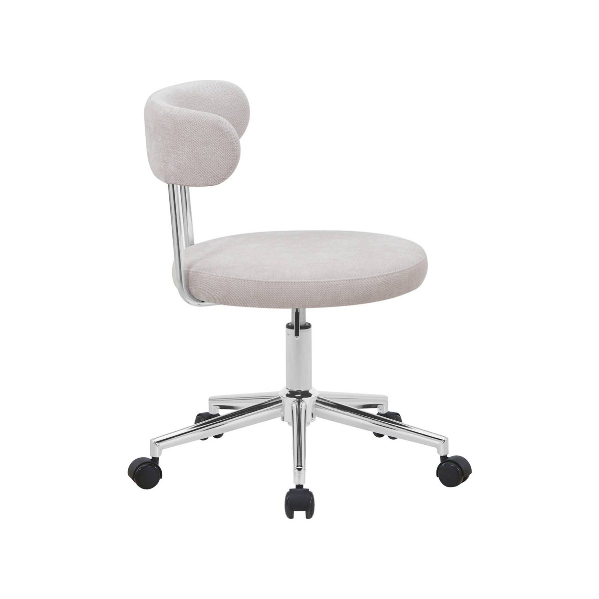 Chaise de bureau vintage à roulettes tissu ANGELA rouge, SWEEEK