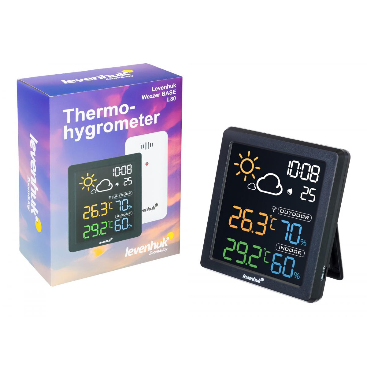 Thermohygromètre L80 WEZZER L80 couleur unique, LEVENHUK