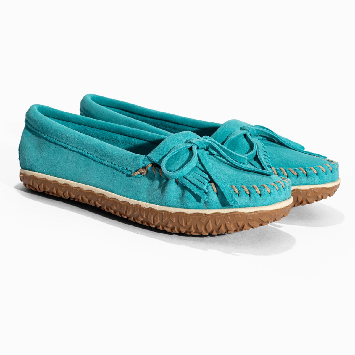 Mocassins en cuir Kilty Tread turquoise, MINNETONKA