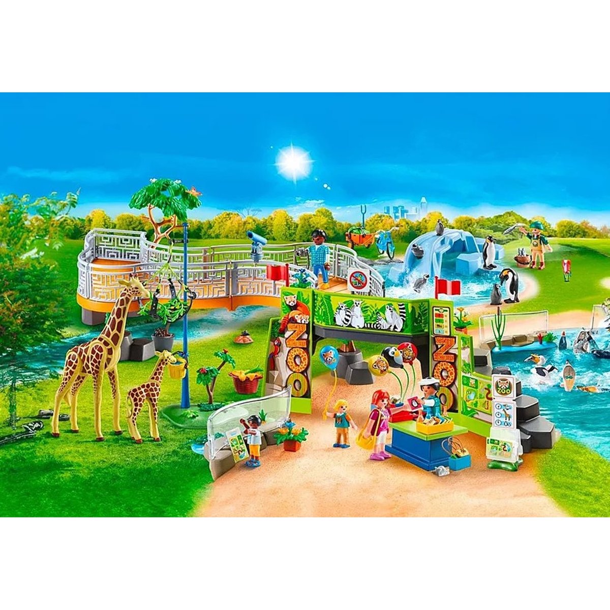 Parc animalier avec visiteurs multicolore, PLAYMOBIL