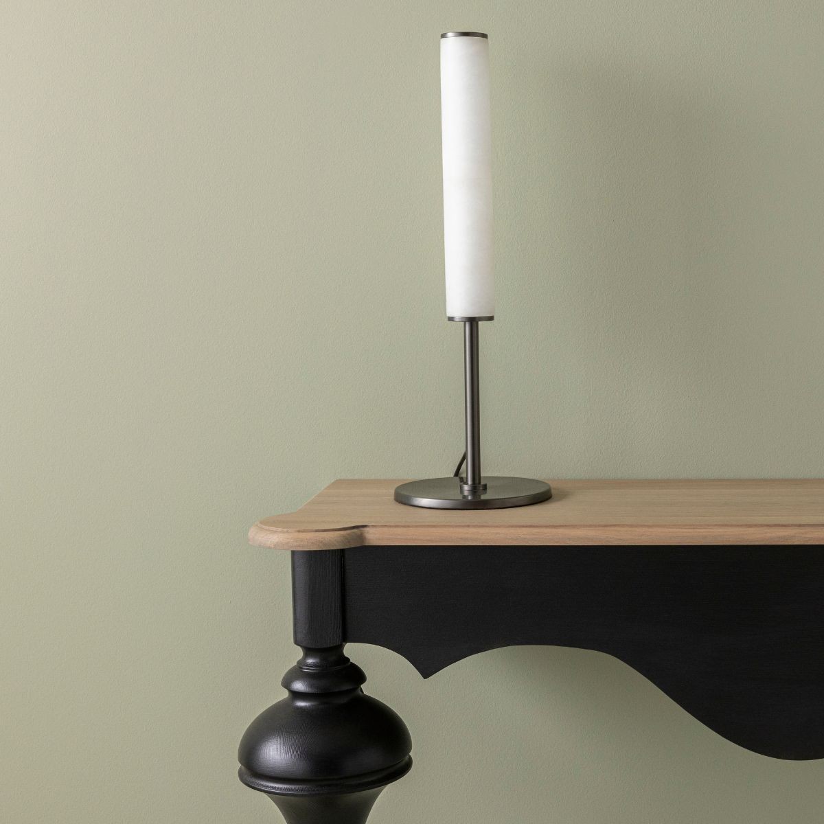 Lampe à poser en albâtre et métal H59 cm - MONTAIGNE noir, SIGNATURE