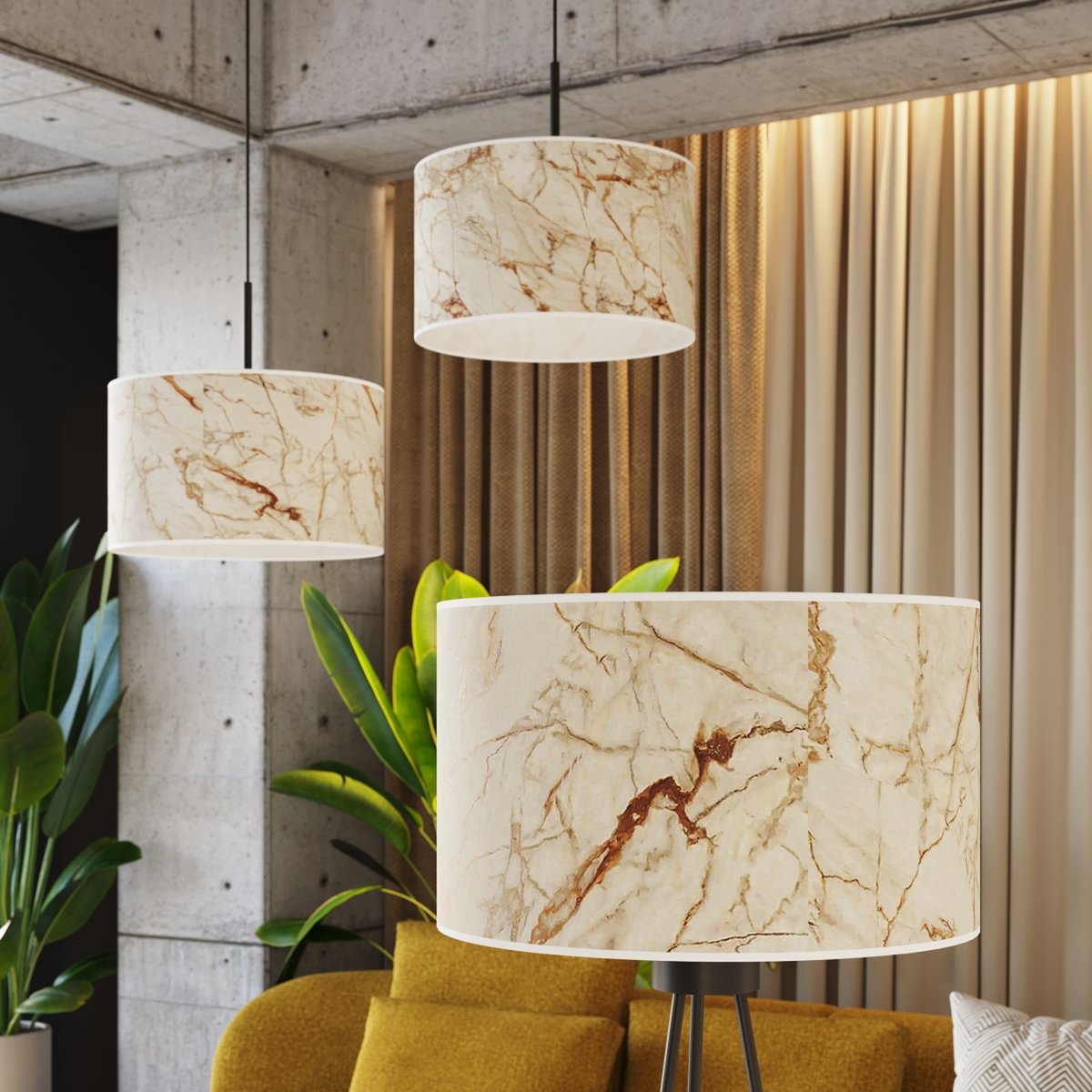 Lampadaire Tissu Beige E27 1 Nevia beige, EDEN