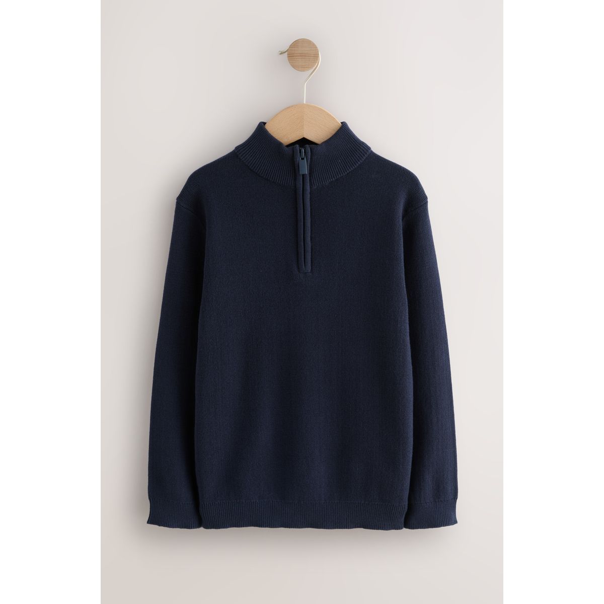 Pull à col zippé bleu marine, NEXT