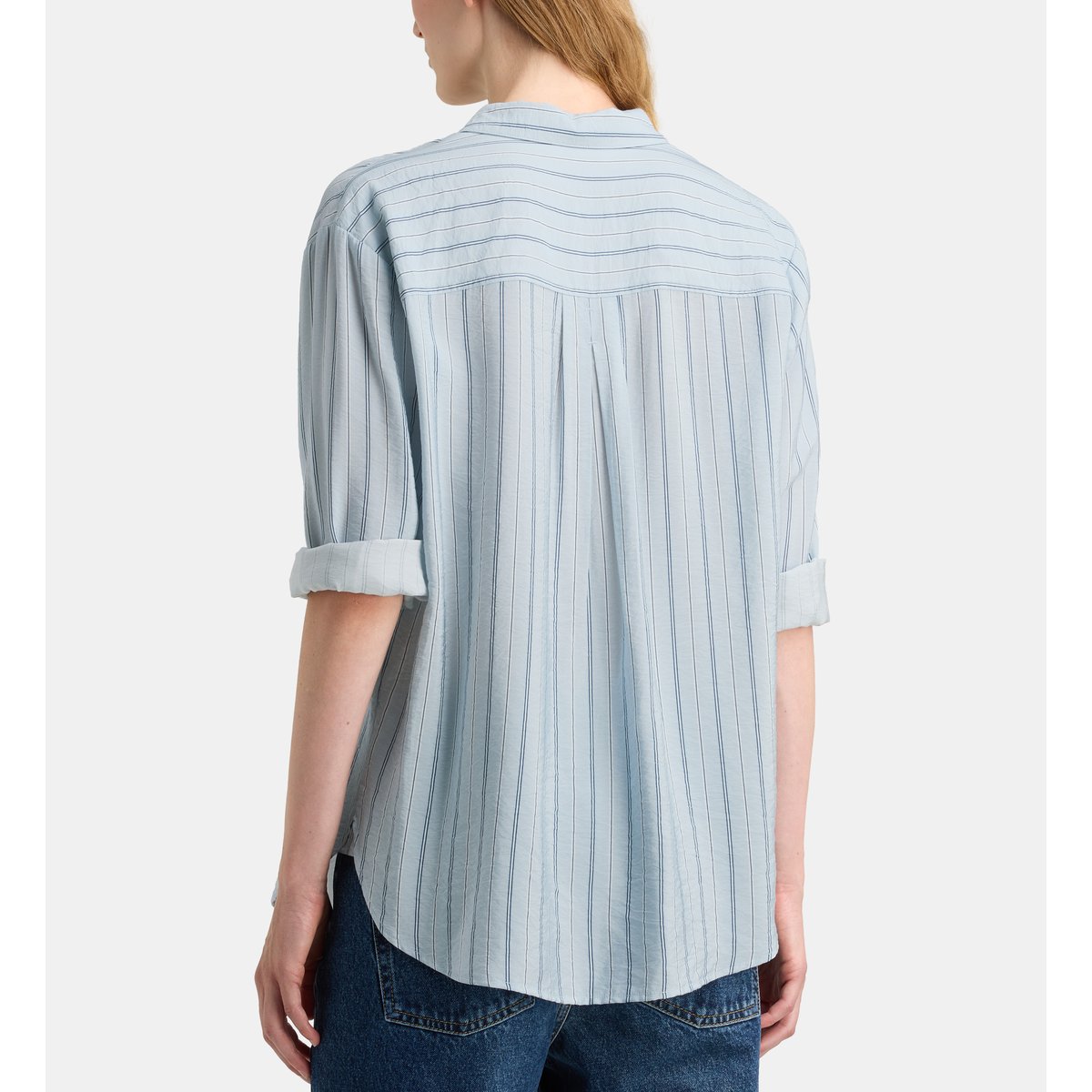 Chemise droite fluide alma rayado bleu ciel, GALERIES LAFAYETTE