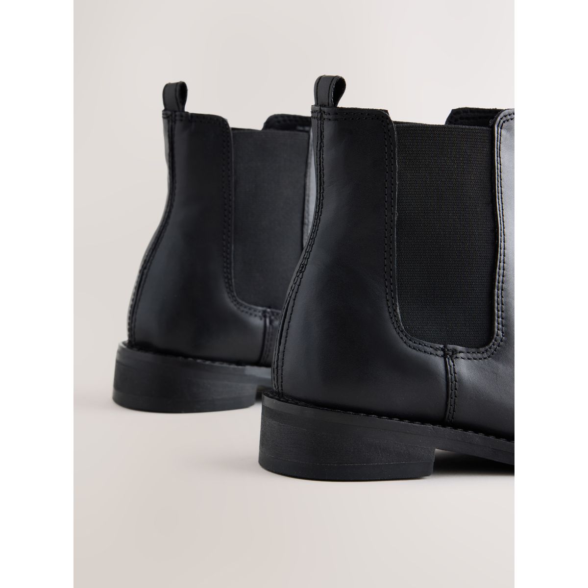 Bottes chelsea en cuir noir, NEXT
