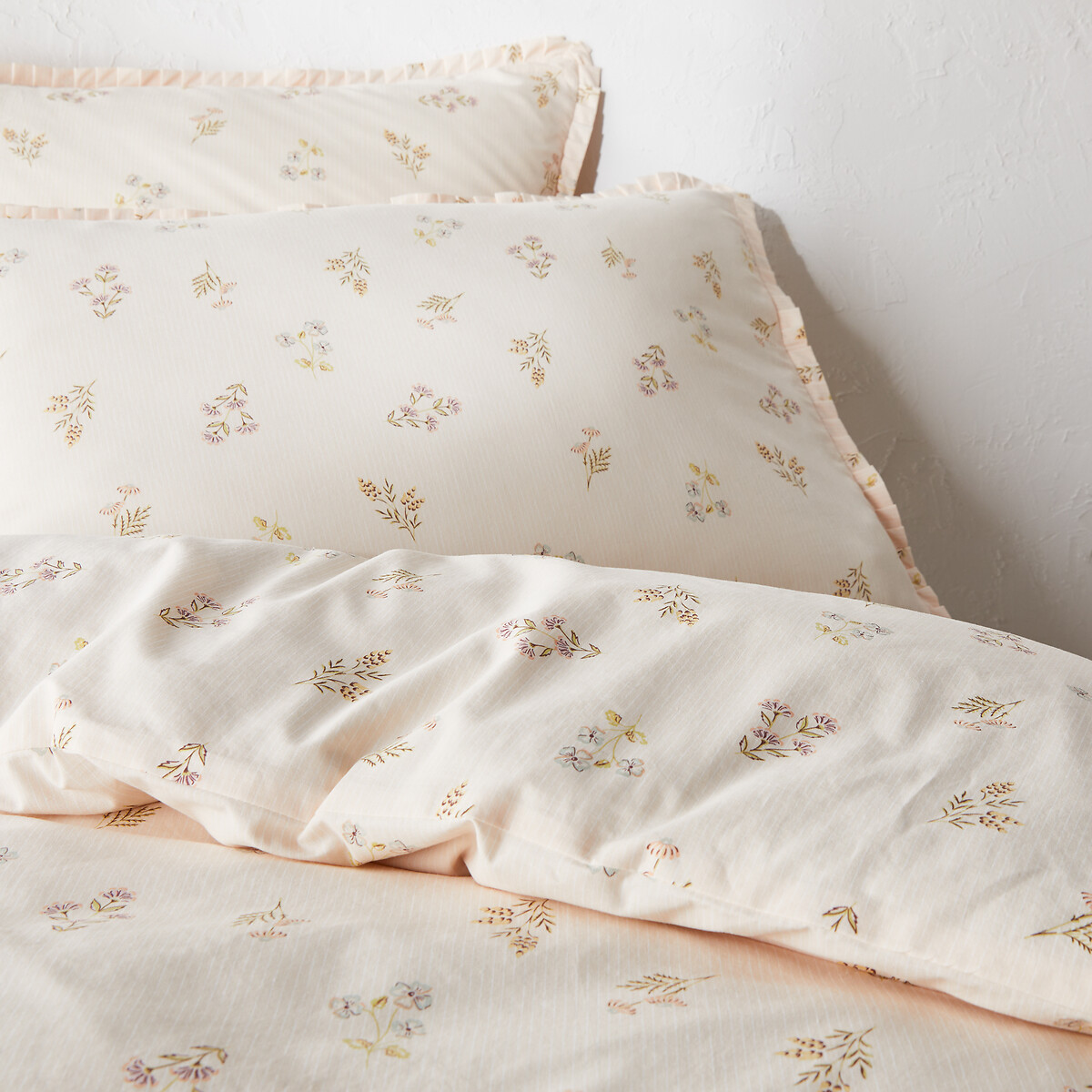 Housse de couette 50% coton recyclé, Camomille imprimé fleurs, LA REDOUTE INTERIEURS