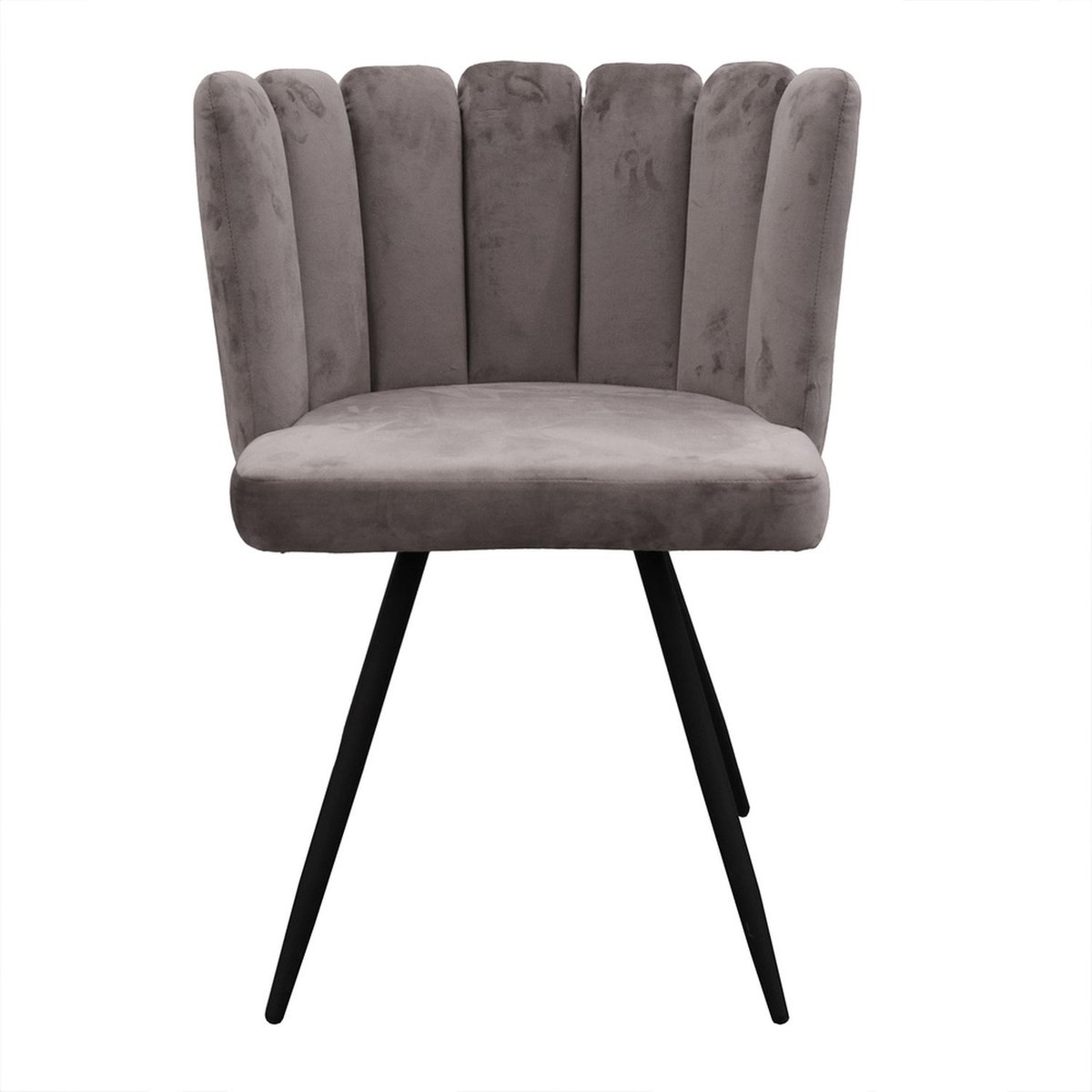 Chaise design capitonné en velours ARIEL gris, THE HOME DECO FACTORY