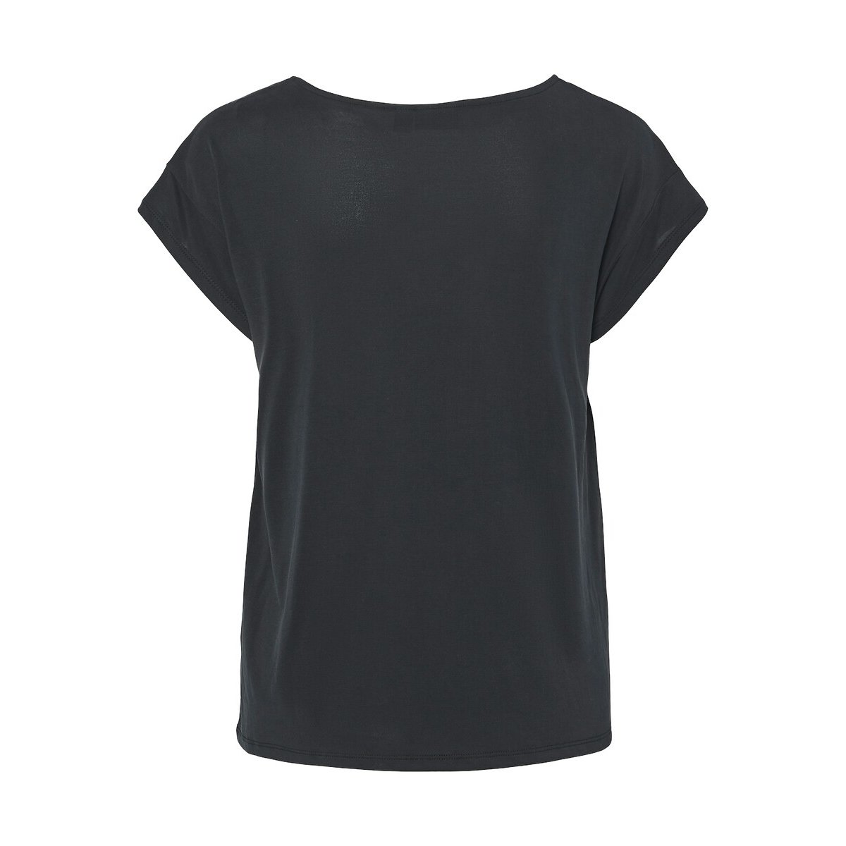 T-shirt manches courtes , col V noir, PIECES