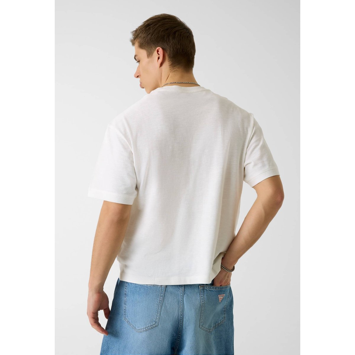 T-Shirt Cropped Boxy blanc, GUESS JEANS