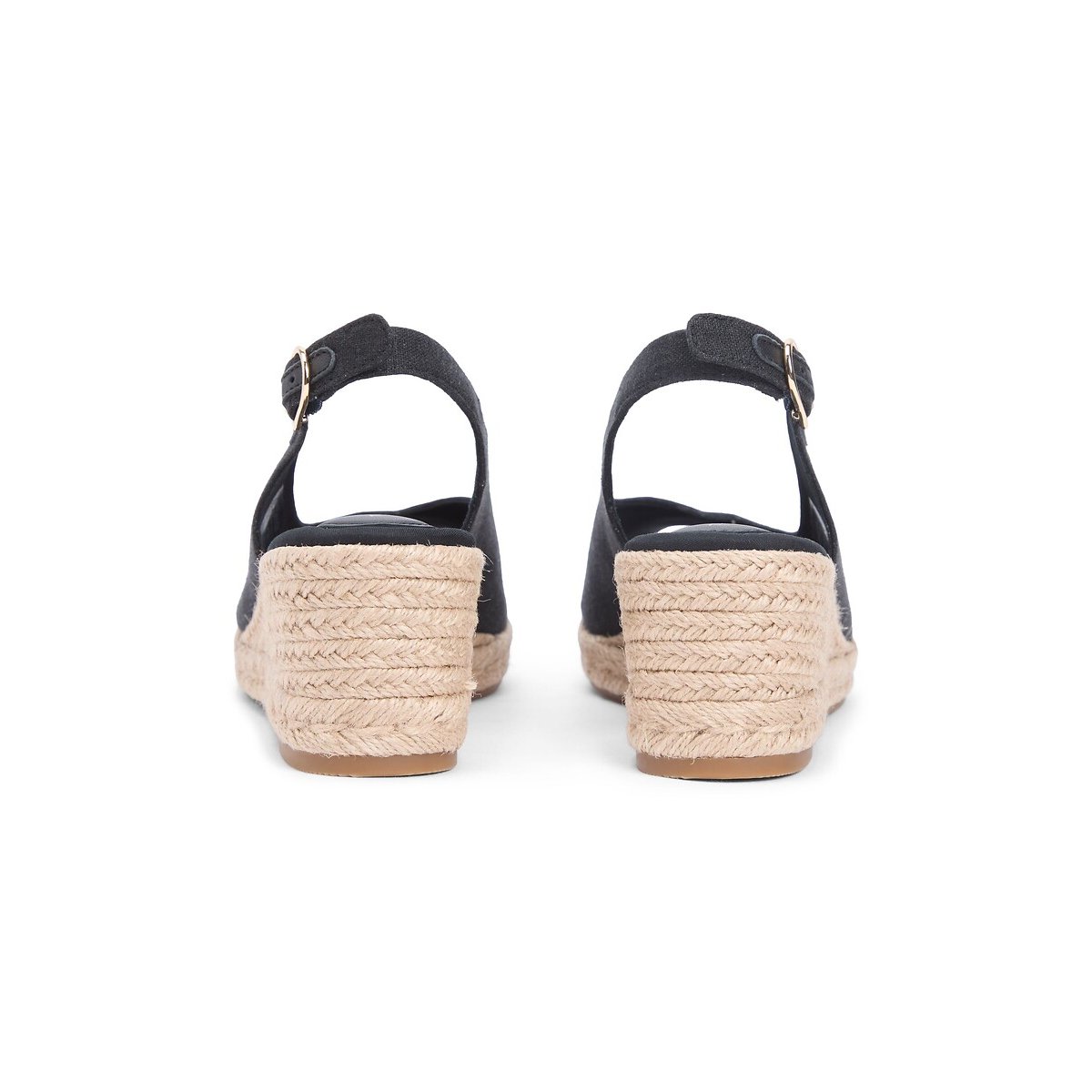 Sandales compensées slingback noir, TOMMY HILFIGER