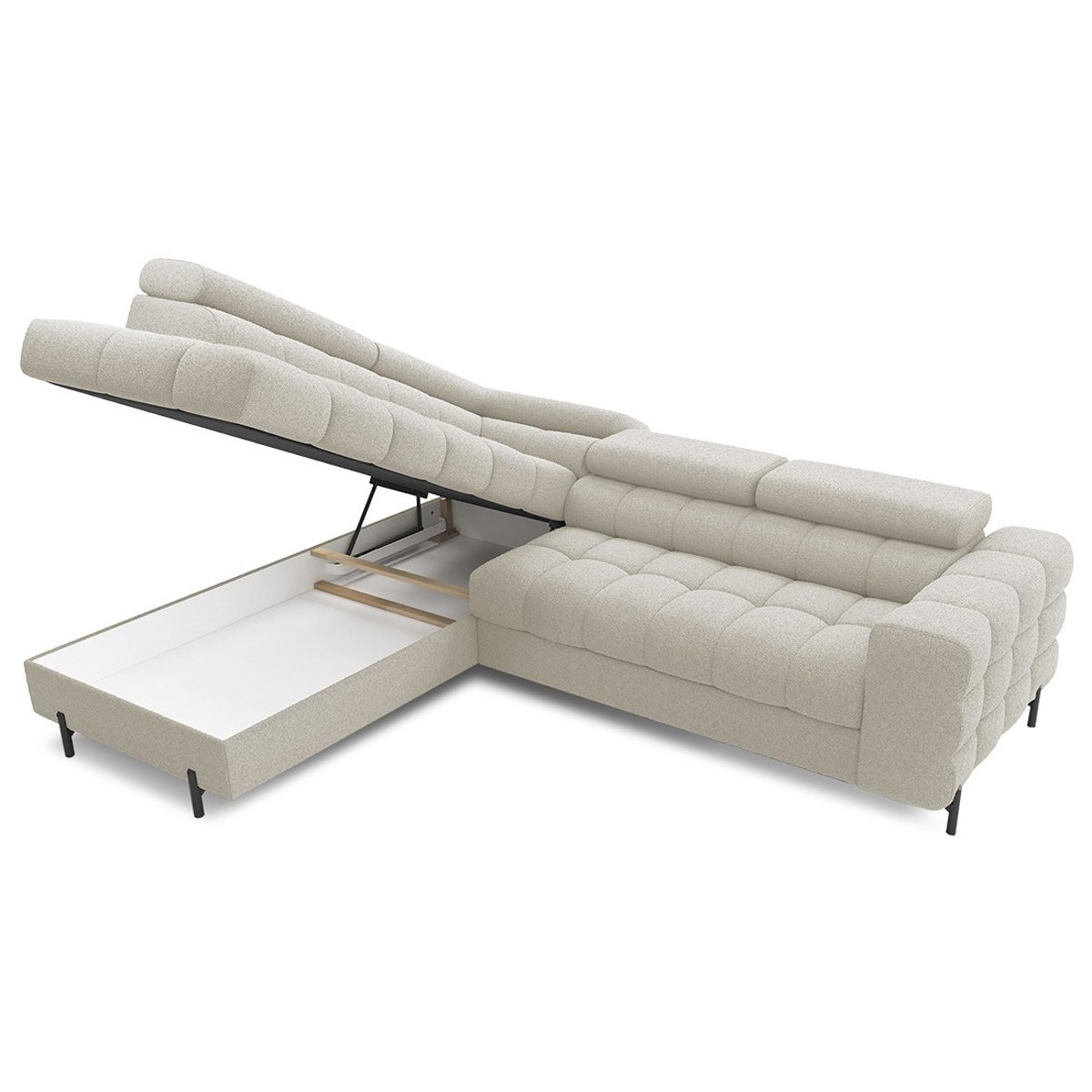 Canapé d'Angle Convertible 5 places - ELISA beige, BEST MOBILIER