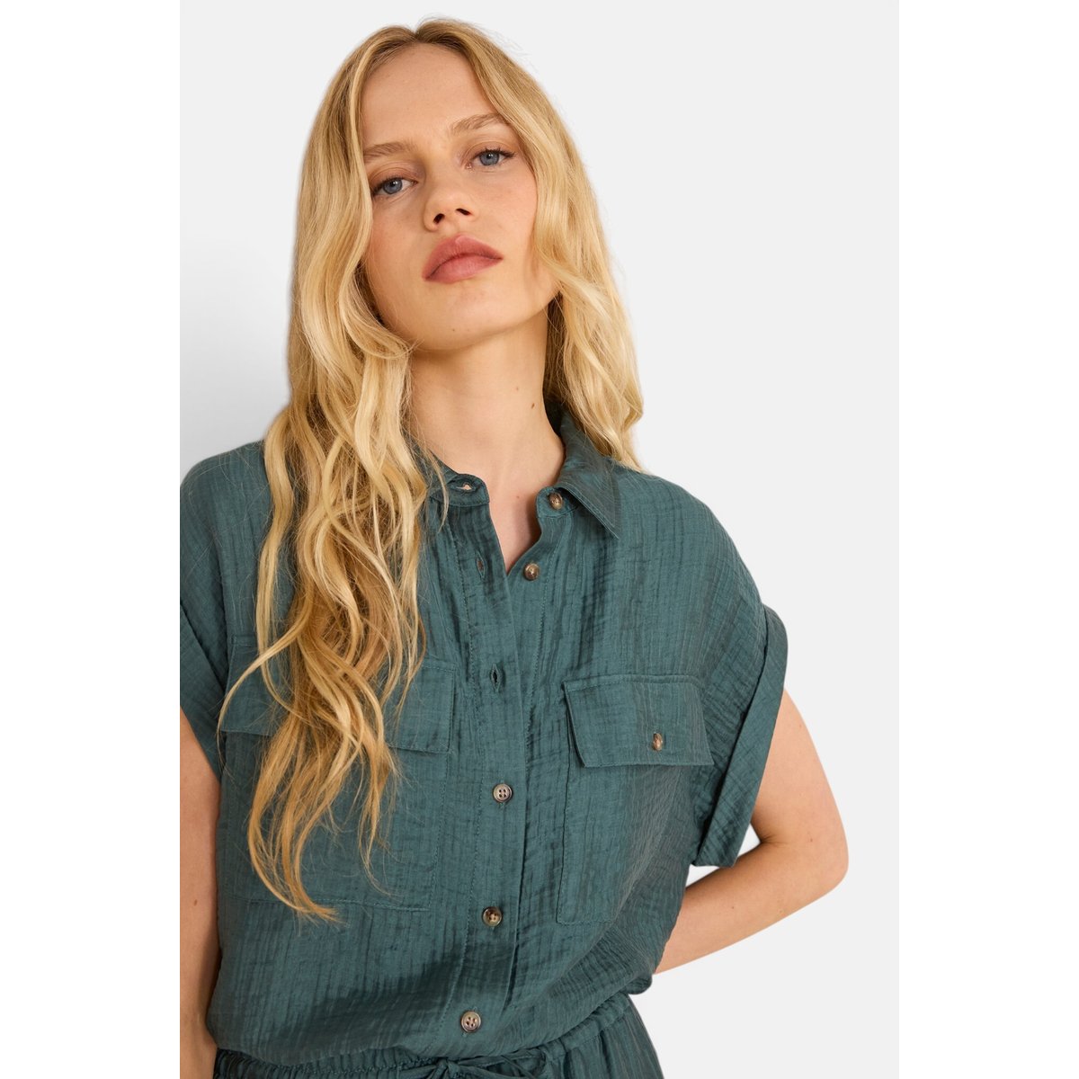 Blouse à manches courtes MALLORY petrole, Maison 123
