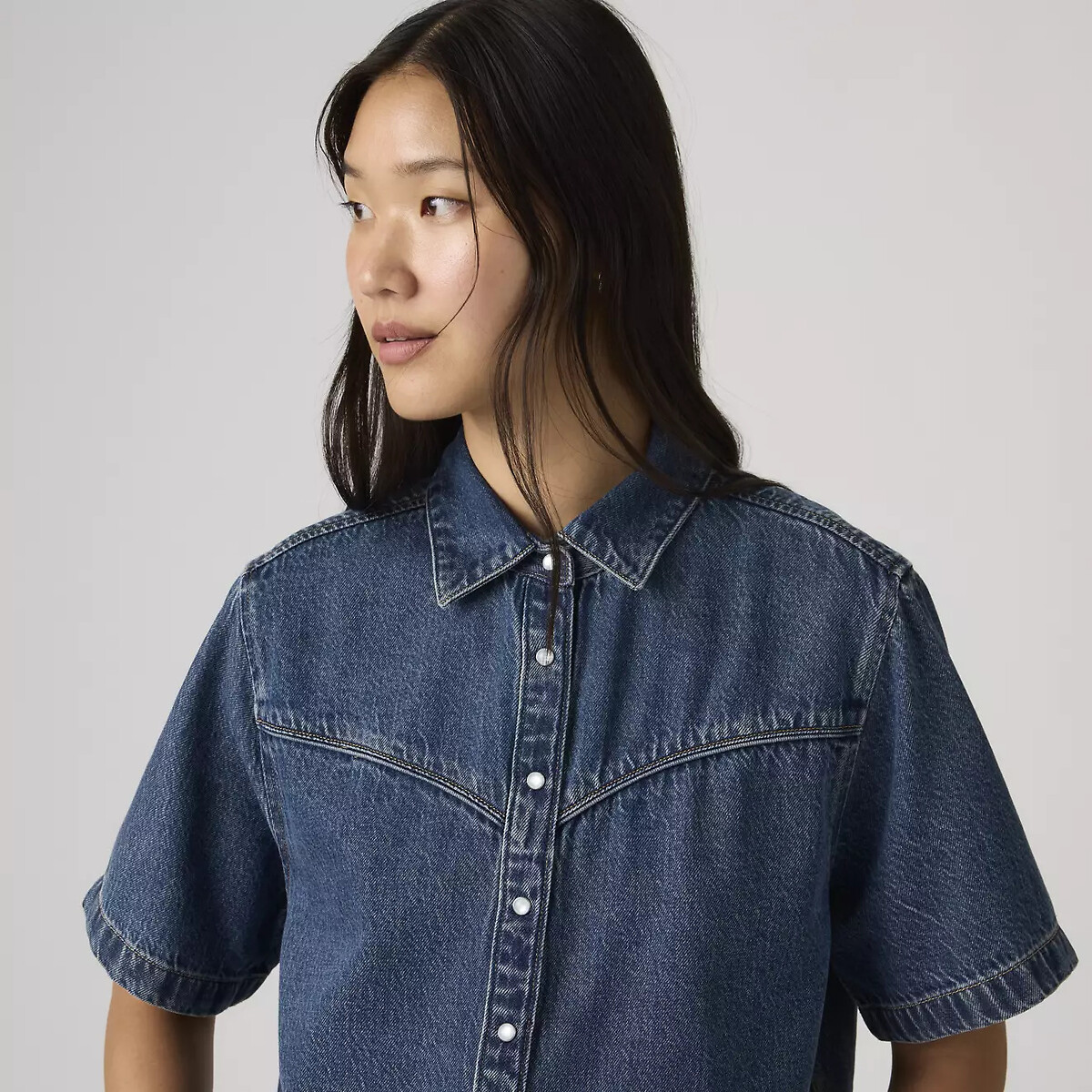 Chemisier court manches courtes denim bleu denim, LEVI'S