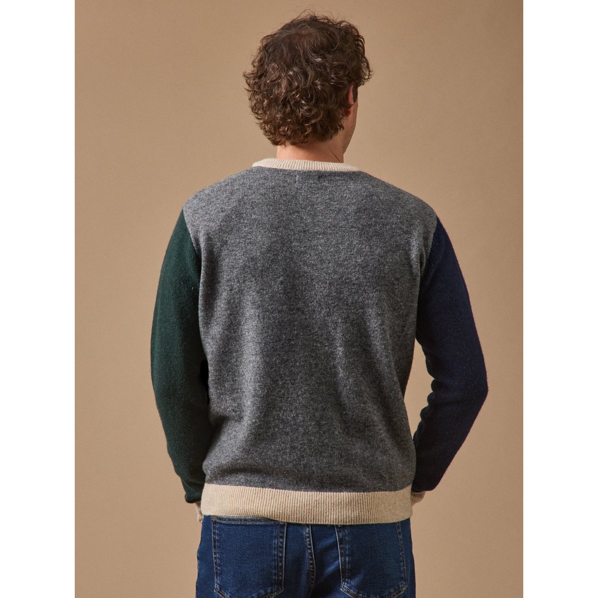 Pull colorblock gris chine moyen, CYRILLUS