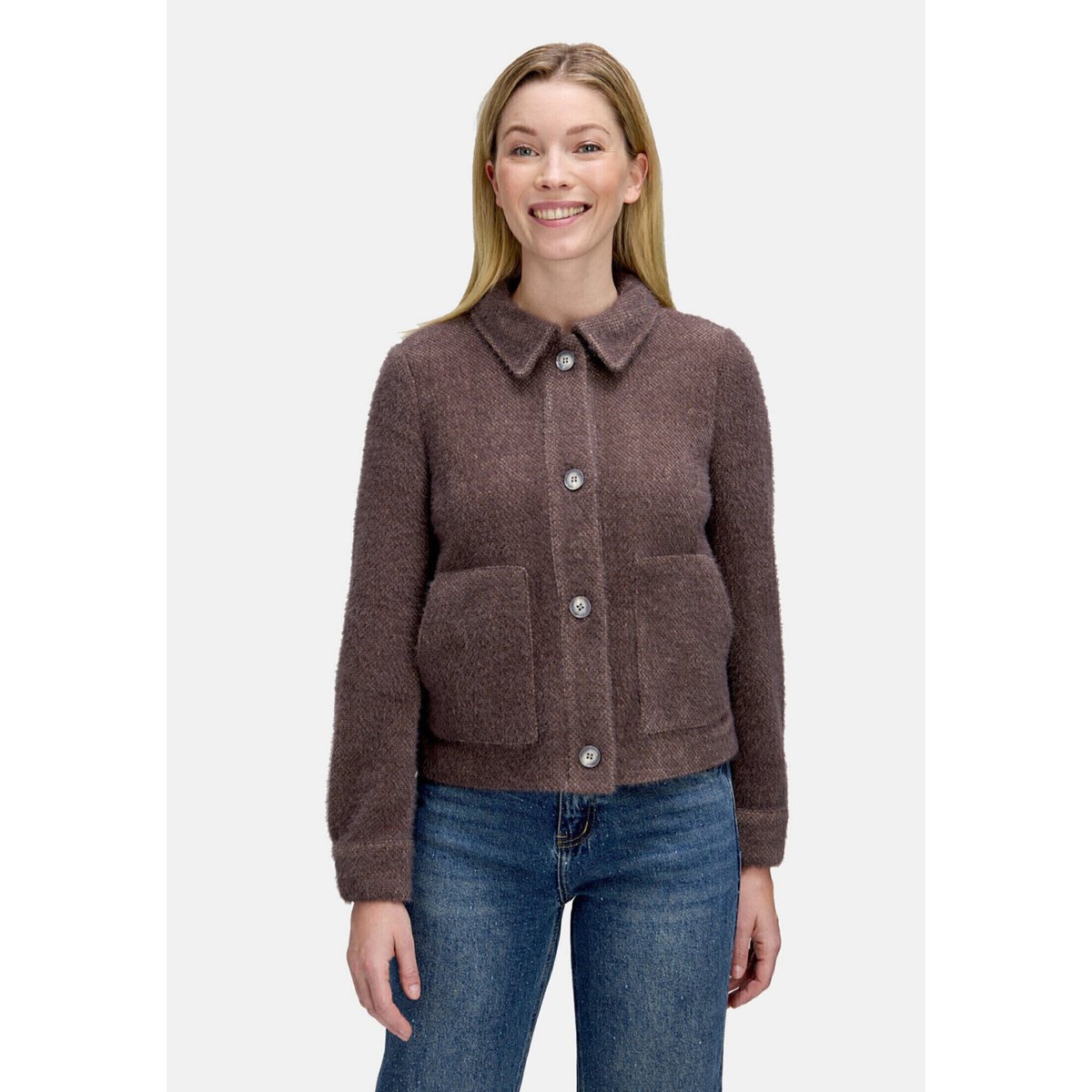 Veste casual à poches plaquées dark almond, CARTOON