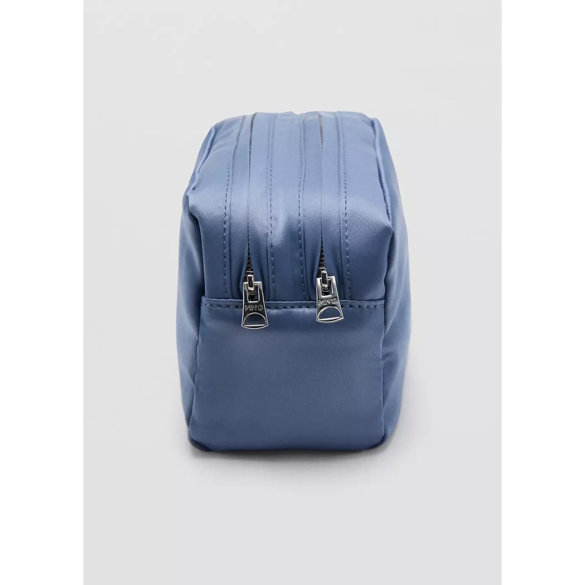 Trousse de toilette satinée à double poche bleu, MANGO