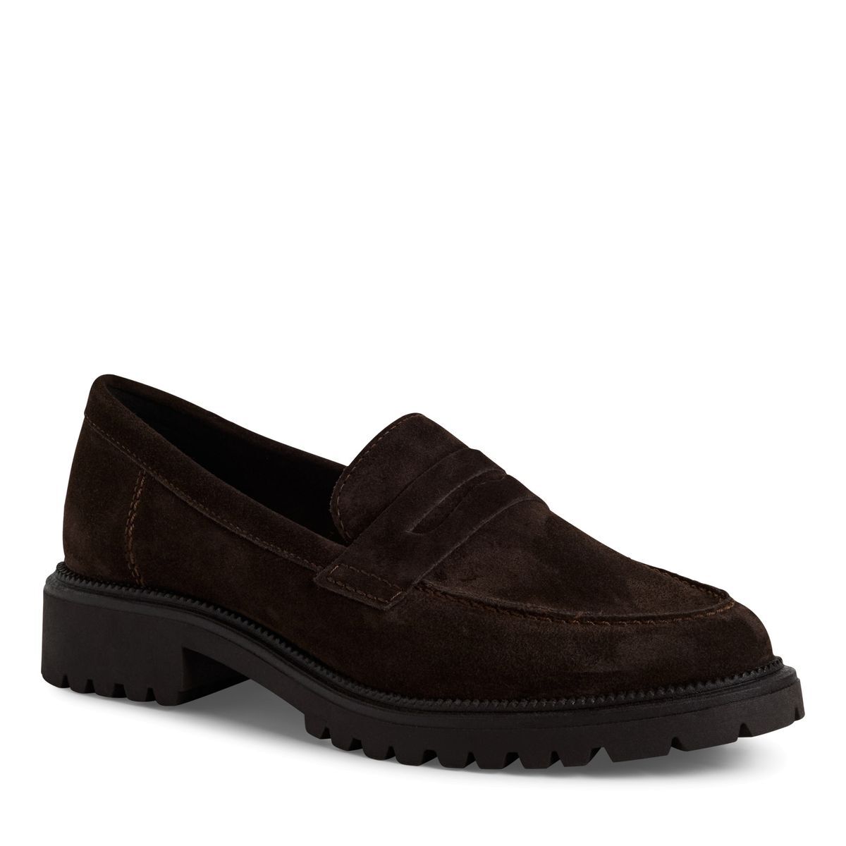 Slipper en cuir marron mocca, TAMARIS