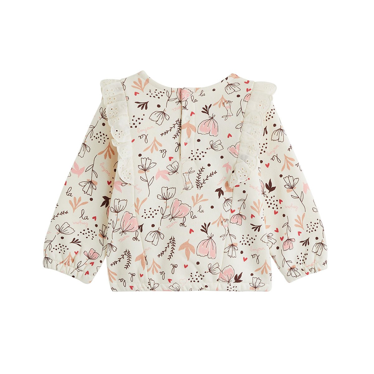 Sweat-shirt bébé en molleton Aimée ecru, PETIT BEGUIN