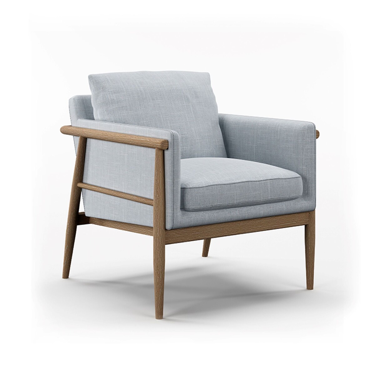Alaric Mid-Century Linen and Solid Wood Chair grey, SO'HOME