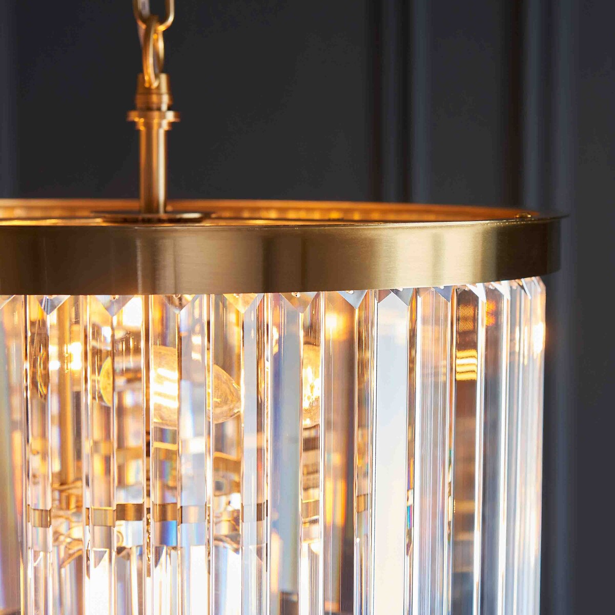 Coma 4-Light Tiered Glass Pendant Light brass, ÉDITÉ