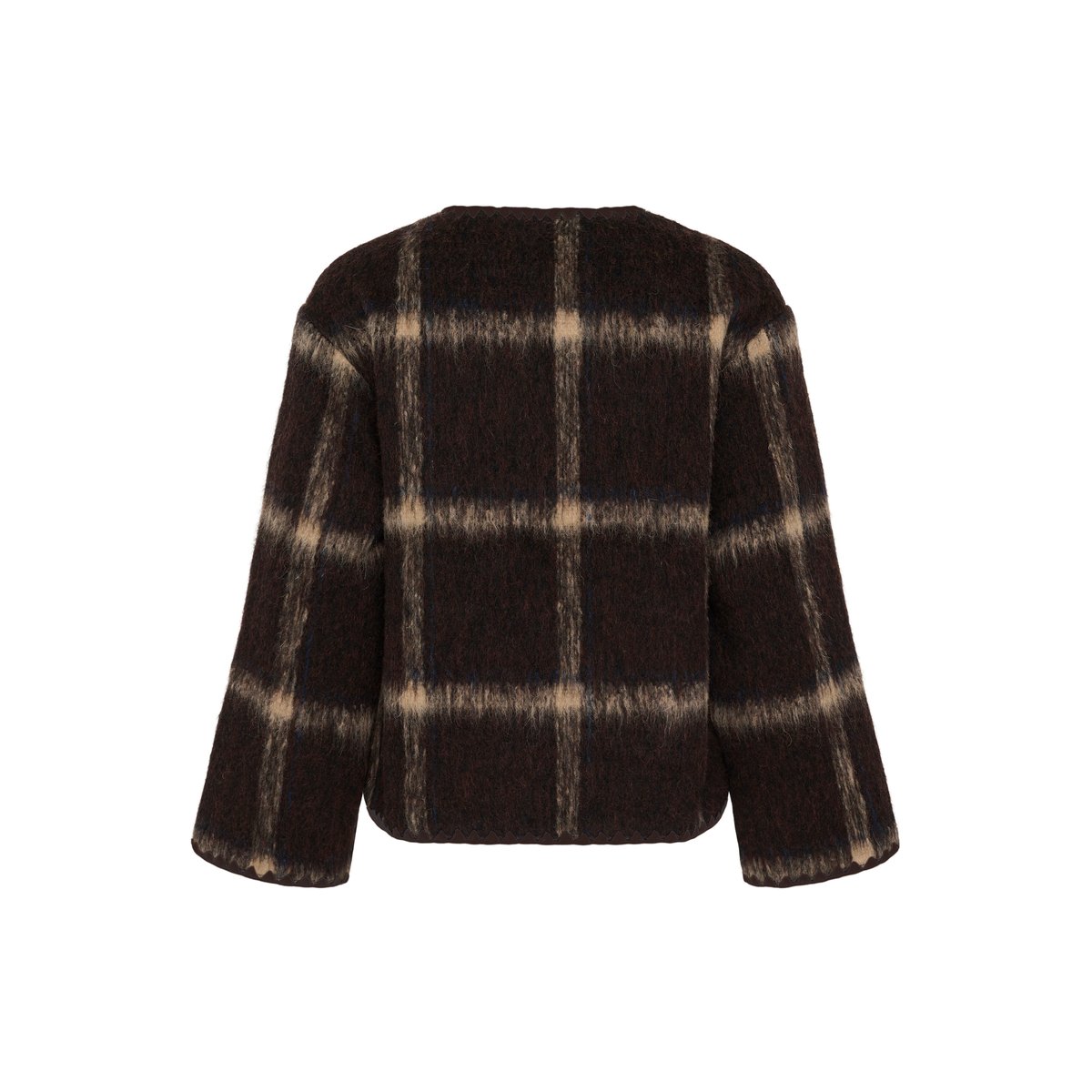 Veste marron java check, CREAM
