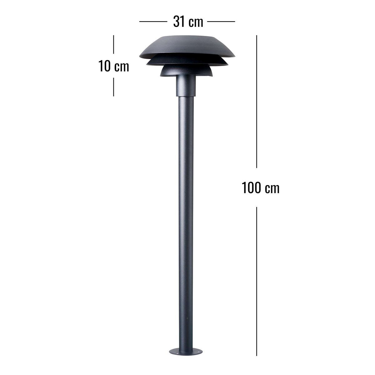 Borne Extérieure en Métal inoxydable DL31 noir, DYBERG LARSEN