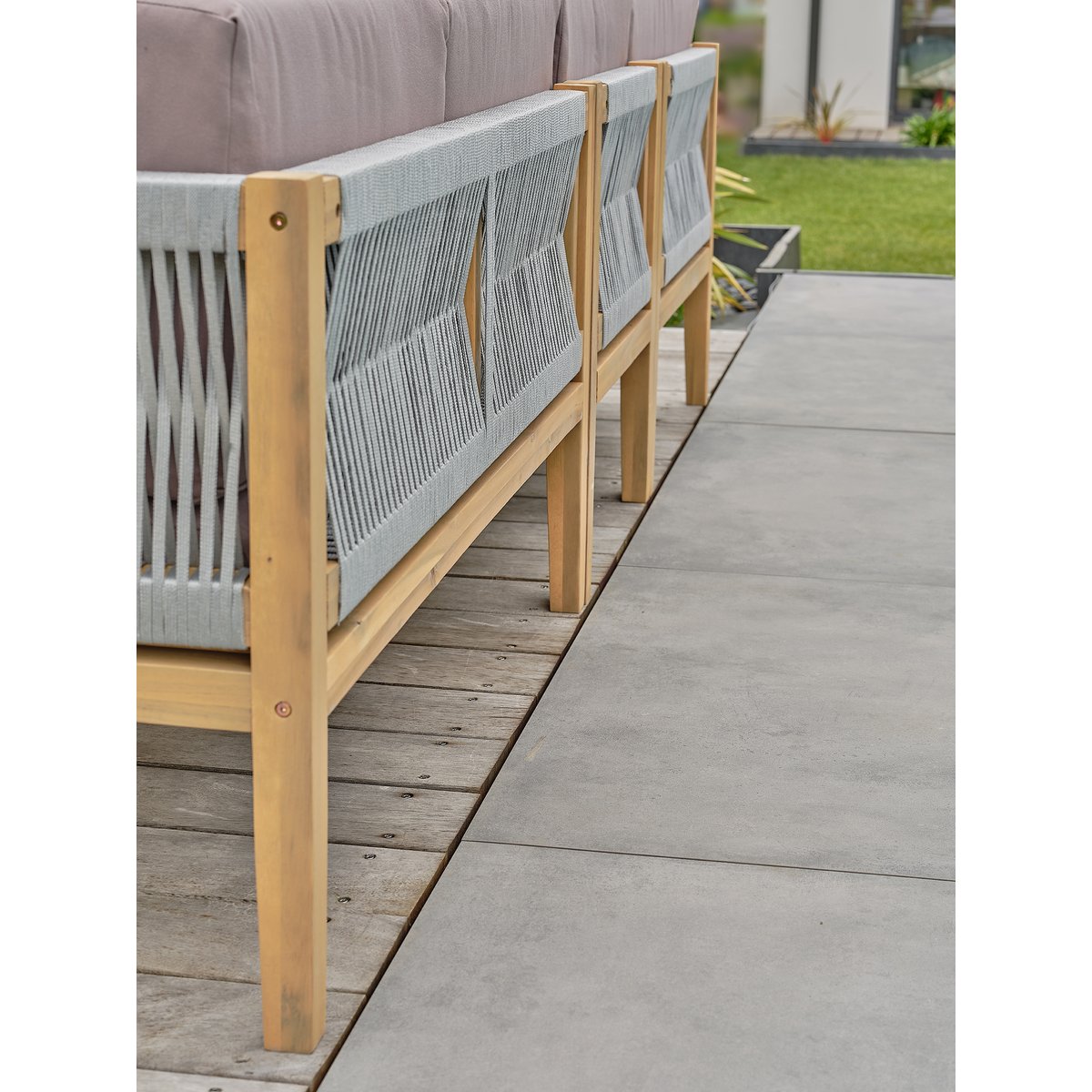 Salon de jardin d'angle 5 places JORDA marron, REMARQUABLE