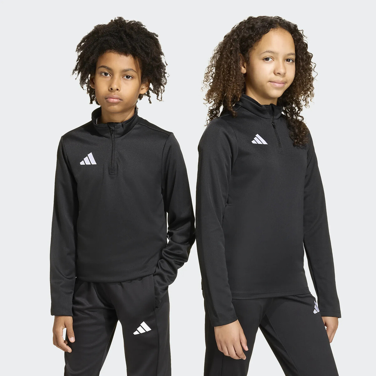 Sweat manches longues, demi zippé, Entrada noir, adidas Performance