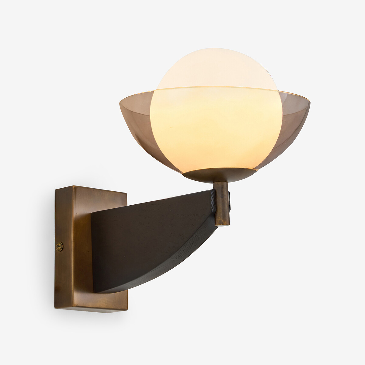 MADE.COM Layla Opal Globe Wall Light black, MADE