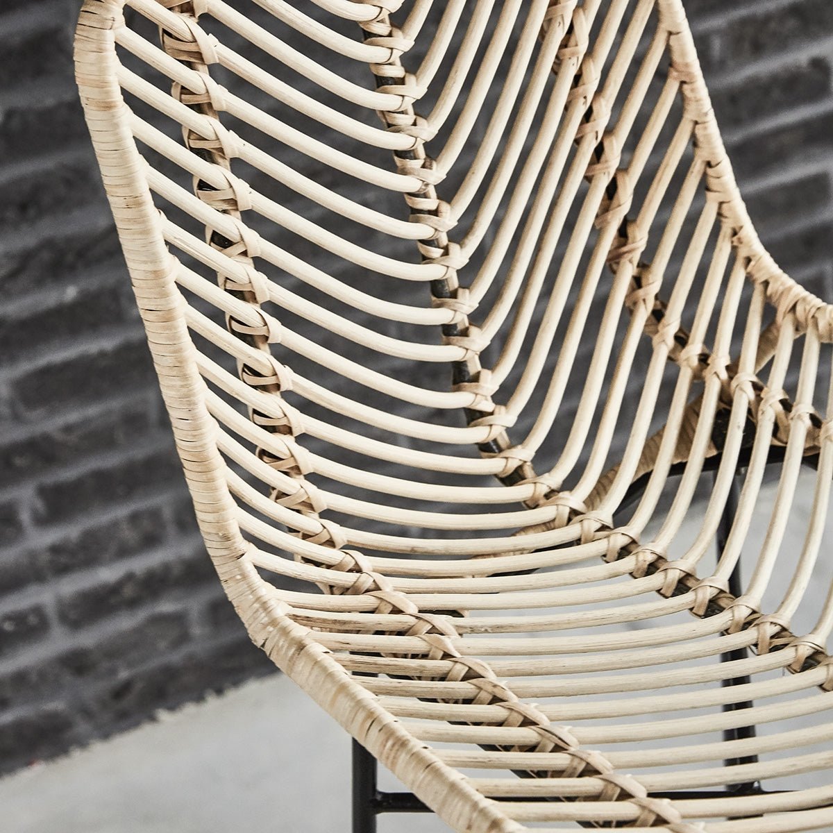Tabouret de bar en rotin et métal BOHEMA naturel, BERAH GETAH