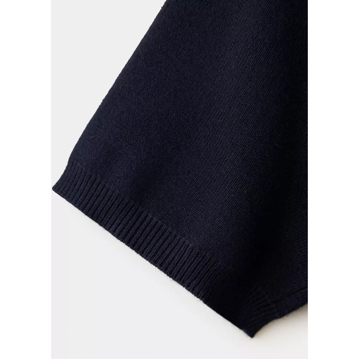Pull col polo à rayures bleu marine foncé, MANGO
