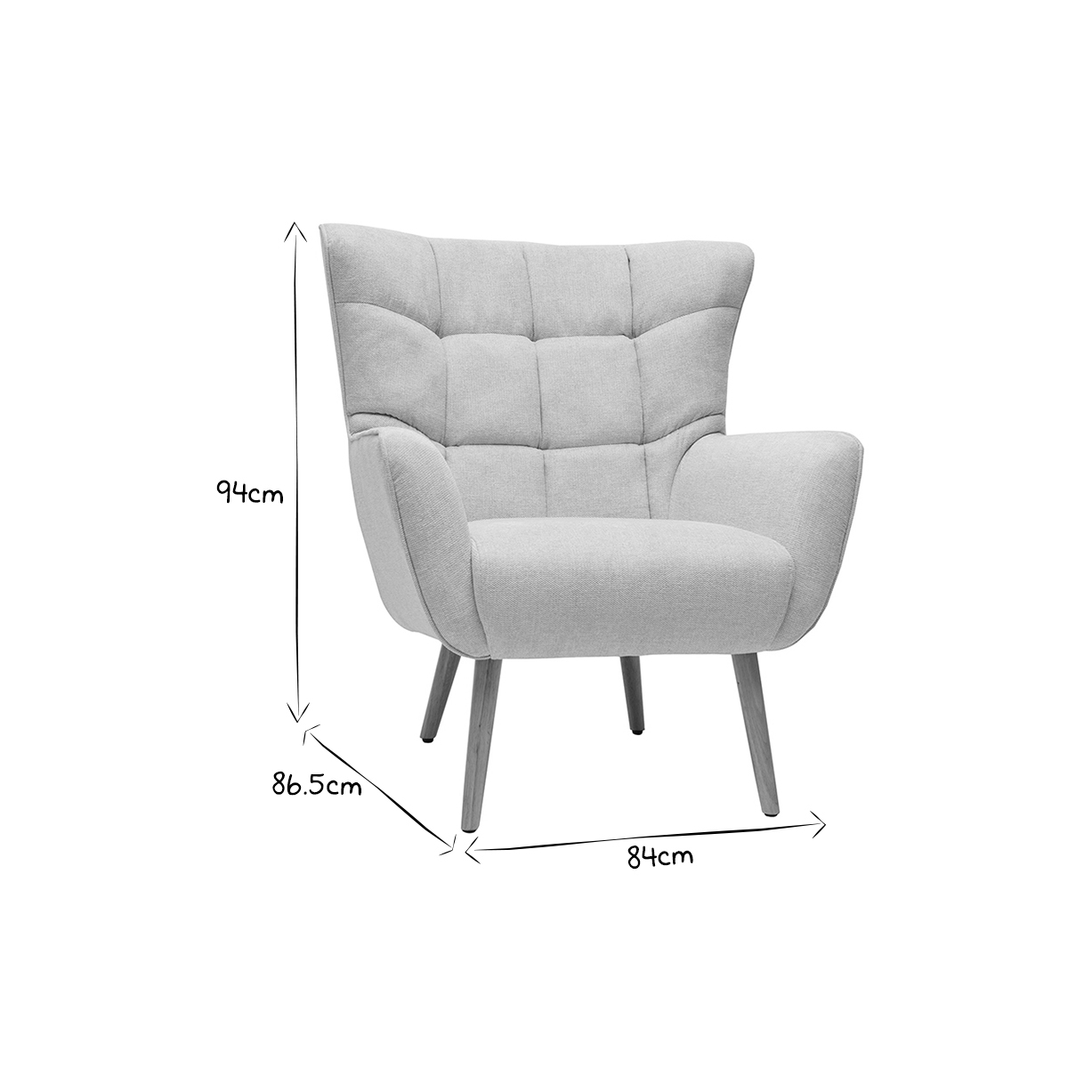 Fauteuil scandinave AVERY gris foncé, MILIBOO
