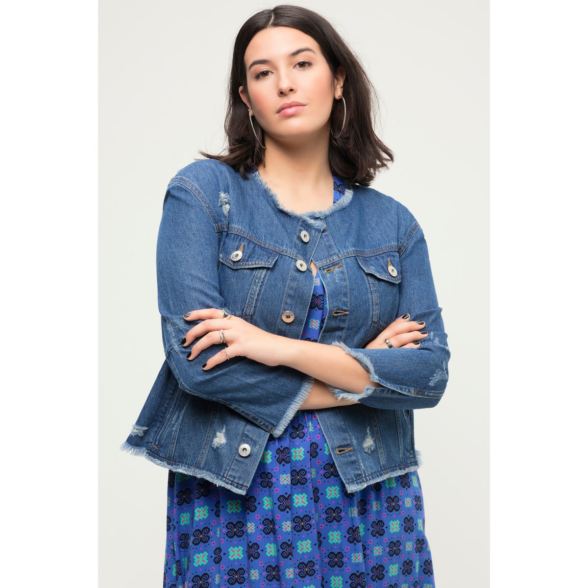 Veste en jean coupe Regular Fit avec détails bleu jean, STUDIO UNTOLD