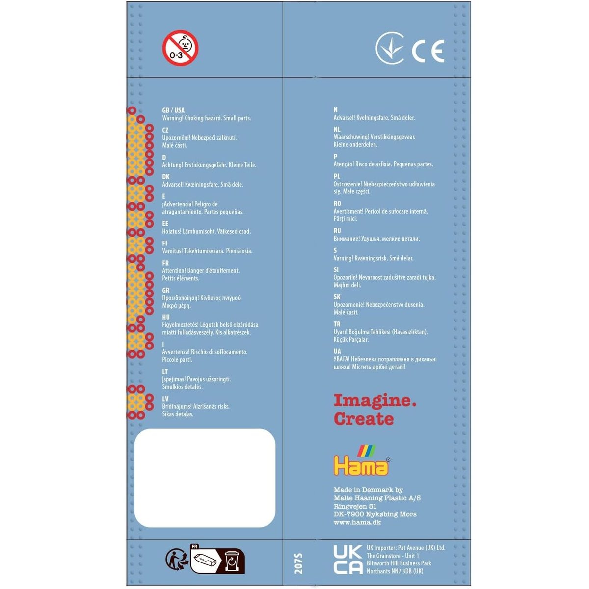 Sachet 1000 perles plastique jaune pastel, HAMA